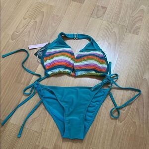 Colorful Striped Swim Set